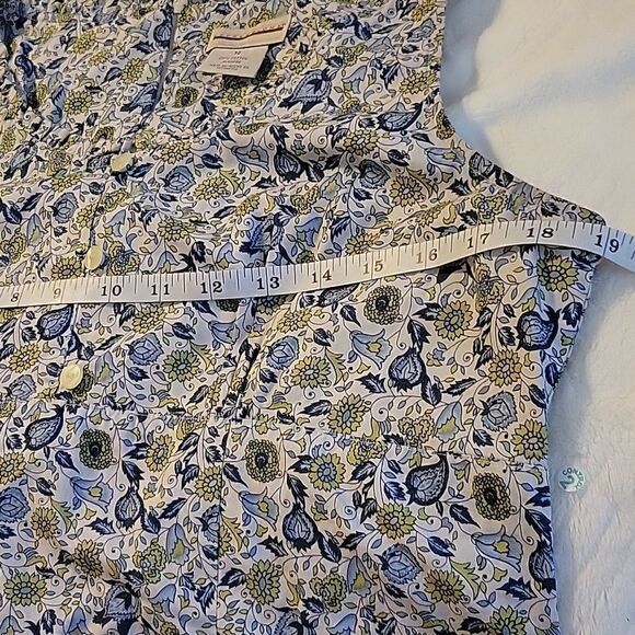 EUC Expressions50 Blue Floral Sleeveless Midi Dress Tones of Blue, Green, SZ 14 - Picture 11 of 16